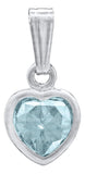 Sterling Silver Heart December Birthstone Pendant