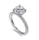 14K White Gold Round Diamond Engagement Ring w/ 0.47 ctw