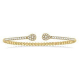 14K Yellow Gold Pear Shaped Diamond Open Cuff Bangle, 1.0  Carat TW