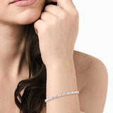 Sterling Silver .15Carat TW Diamond Puffed Heart Shape Bracelet