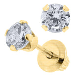 14K Yellow Gold Kids Diamond Stud Earrings