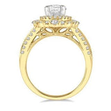 14 Karat Yellow Gold Semi-mount Engagement Ring, 0.85 Carat tw