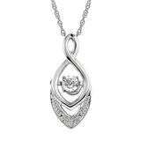 Sterling Silver Shimmering Diamond Pendant