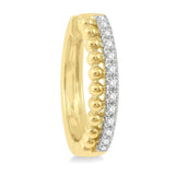 14KYG Bijoux Diamond Hoop Earrings – Circular Bead & Round Cut Bead Design, 0.25ctw