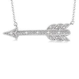Sterling Silver Arrow Diamond Fashion Pendant w/ 0.05 ctw