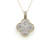 14KY Diamond  Clover Pendant w/ 0.50 ctw & 18"