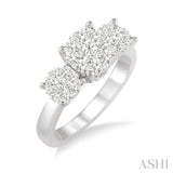 14KW 1.0CTW  Diamond "Lovebright" Three Stone Ring Size 7 Co