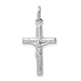 Sterling Silver Rhodium Plated Crucifix Pendant