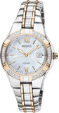 Stainless Steel Ladie's  Two Tone Diamond Seiko Watch w/ MOP Face