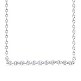 Sterling Silver Petite Bar Round Cut Diamond Pendant, 0.10Carat TW