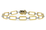 14K Yellow Gold Oval Link Diamond Bracelet, 0.25 Catat TW