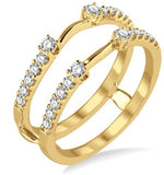 14K Yellow Gold Round Cut Diamond Insert Ring Guard, 0.47 Carat TW