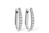 14K White Gold Diamond Fashion Hoop Earrings, 0.25Carat TW