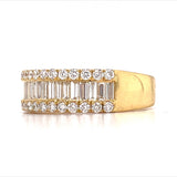18KY Baguette & Round Diamond Fashion Ring w/ 1.09 CTW