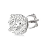 14K White Gold "Lovebright" Round Cut Diamond Stud Earrings, 0.35 Carat TW