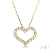 14KY Diamond Heart Pendant 18