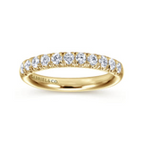 14K Yellow Gold Diamond 11Stone French Pave' Wedding Band, 0.48Carat TW