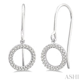 10KW Diamond Open Circle Petite Earrings w/ 0.15 ctw