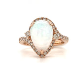 14KR Gold Opal & Diamond Fashion Ring w/ 0.57 ctw