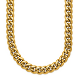 Stainless Steel Gold Plated (8mm) Curb Link Chain, 24