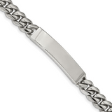 Stainless Steel Polished Curb Chain ID Bracelet