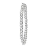 14KW Inside-Out Diamond Oval Hoop Earrings, 2.00CTW