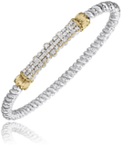 Sterling Silver/14K Yellow Gold 4MM Diamond Fashion Bracelet .14Carat TW