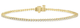 14K Yellow Gold Tri-Prong Round Cut Diamond Bracelet, 1.0 Carat TW