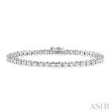 14K White Gold Diamond Square Bracelet, 5.0 Carat TW