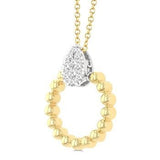 10K Yellow Gold Diamond Bead Shank Pear Shape Lovebright Pendant, 0.15Carat TW