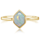 14KY Australian Opal Ring, .55 CTW