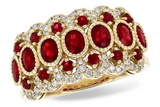 14K Yellow Gold (1.90Carat TW) Ruby and (0.25Carat TW) Diamond Fashion Ring