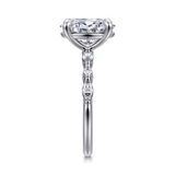 14K White Gold 2.0Carat Diamond Oval Engagement Ring