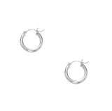 14K White Gold Hoop Earrings