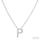 10KW Diamond Initial "P" Necklace w/ 0.04 ctw & 18" Pendant