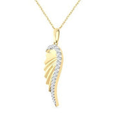 10K Yellow Gold Diamond Angel Wing Pendant, 0.23 Carat tw