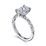 14K White Gold 2.0Carat Diamond Oval Engagement Ring