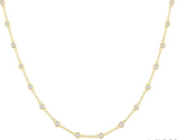 Yellow Gold Diamond Station Necklace