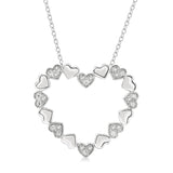 Sterling Silver Diamond Heart Pendant, 0.05 Carat TW
