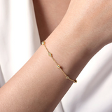14K Yellow Gold Bujukan Clover Station Bracelet