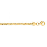 10KY Solid Diamond Cut Rope Chain 22"
