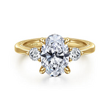 14K Yellow Gold 3.87Carat TW Oval "CZ" Engagement Ring