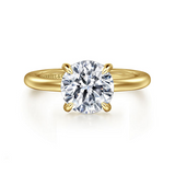 14K Yellow Gold Round "CZ" Engagement Ring, 3.32Carat TW