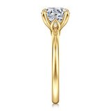 14K Yellow Gold Round Diamond Engagement Ring, 2.0Carat TW