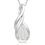 14KW Pear Shape Lovebright Diamond Fashion Pendant w/ 0.12 ctw
