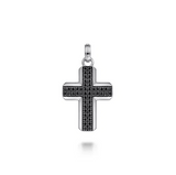 Sterling Silver Black Spinel Cross Pendant