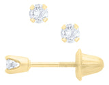 Kids Yellow Gold Diamond Stud Earrings