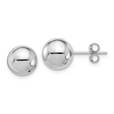 14K White Gold (10mm) Ball Stud Earrings