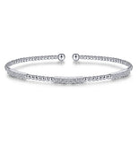 White Gold  Bujukan Diamond Stations Bangle Bracelet