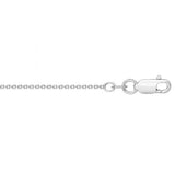 Sterling Silver  Cable  Chain  Rhodium 1.0mm  18